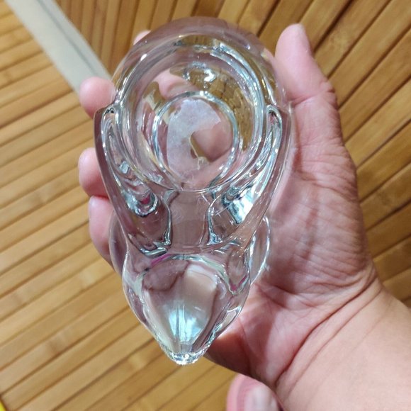 Vintage Indiana Glass Easter Bunny Clear Crystal Votive Tea Light Candle Holder - Picture 10 of 10